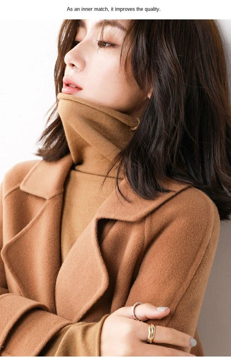 Women's Sweaters Autumn Winter Turtleneck Casual cashmere Knitted Jumper Elegant Fashion Slim Elasticity wool Pullover Tops Fema