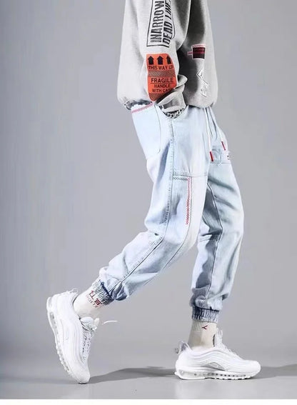 2025 New Streetwear Hip Hop Cargo Pants Men's jeans Cargo Pants Elastic Harun pants Joggers Pants In Autumn and Spring Men Cloth - Premium Kiosk