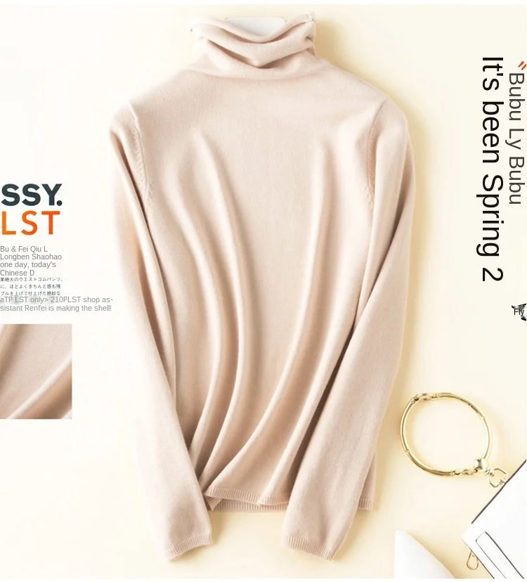 Women's Sweaters Autumn Winter Turtleneck Casual cashmere Knitted Jumper Elegant Fashion Slim Elasticity wool Pullover Tops Fema