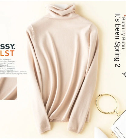 Women's Sweaters Autumn Winter Turtleneck Casual cashmere Knitted Jumper Elegant Fashion Slim Elasticity wool Pullover Tops Fema