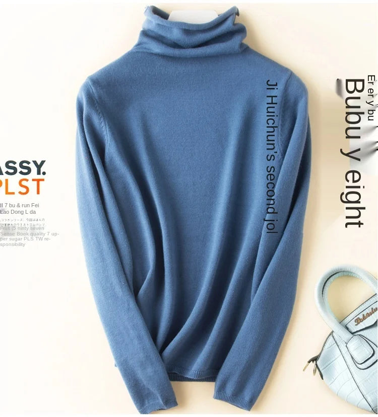 Women's Sweaters Autumn Winter Turtleneck Casual cashmere Knitted Jumper Elegant Fashion Slim Elasticity wool Pullover Tops Fema