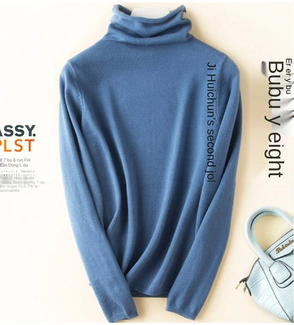 Women's Sweaters Autumn Winter Turtleneck Casual cashmere Knitted Jumper Elegant Fashion Slim Elasticity wool Pullover Tops Fema
