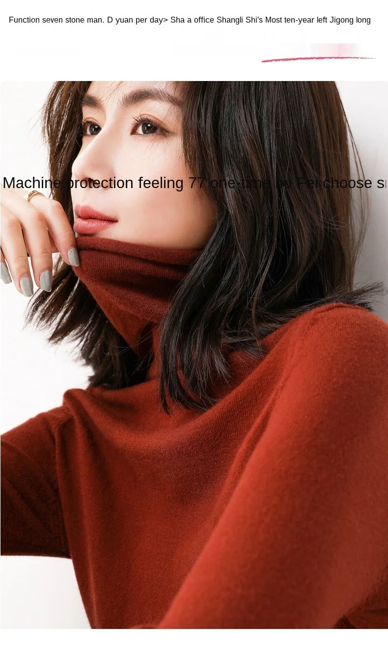Women's Sweaters Autumn Winter Turtleneck Casual cashmere Knitted Jumper Elegant Fashion Slim Elasticity wool Pullover Tops Fema