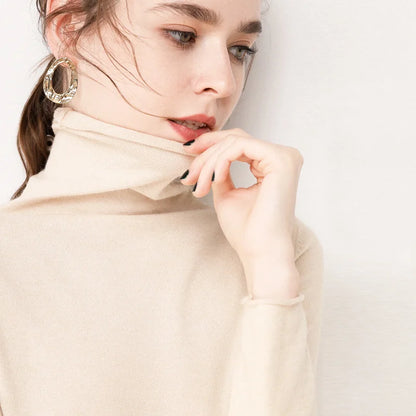 Women's Sweaters Autumn Winter Turtleneck Casual cashmere Knitted Jumper Elegant Fashion Slim Elasticity wool Pullover Tops Fema