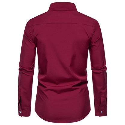 Man Shirts Men Long Sleeve Henry Collar Mens Dress Shirts Casual Male Clothes Chemise Hemd Homme Shirt B51
