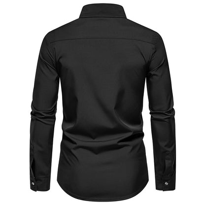 Man Shirts Men Long Sleeve Henry Collar Mens Dress Shirts Casual Male Clothes Chemise Hemd Homme Shirt B51
