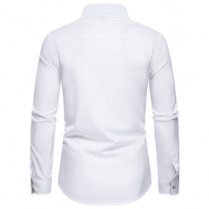 Man Shirts Men Long Sleeve Henry Collar Mens Dress Shirts Casual Male Clothes Chemise Hemd Homme Shirt B51