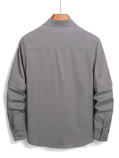 Men's workwear - style shirt for spring and autumn. Tailored fit. For daily casual wear. Trendy and minimalist.