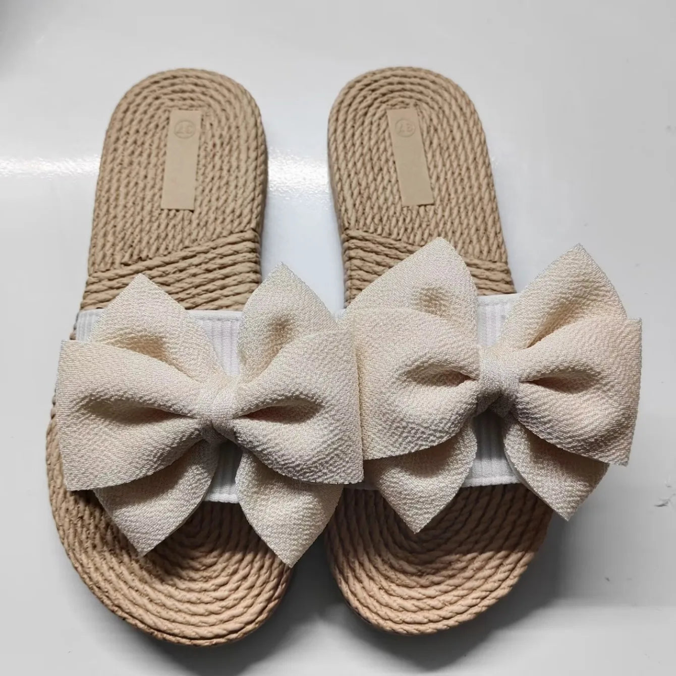 Women Slippers Fashion Trend Bow Anti Slip Sandals Wear-resistant Comfortable Soft Sole Flat Heel Slippers Home Slides Women - Premium Kiosk