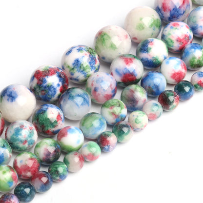 4-12mm Persian Jades Beads Smooth Spacer Jasper Stone Beads Loose Round for Jewelry Charms Bracelets Making DIY Accessory
