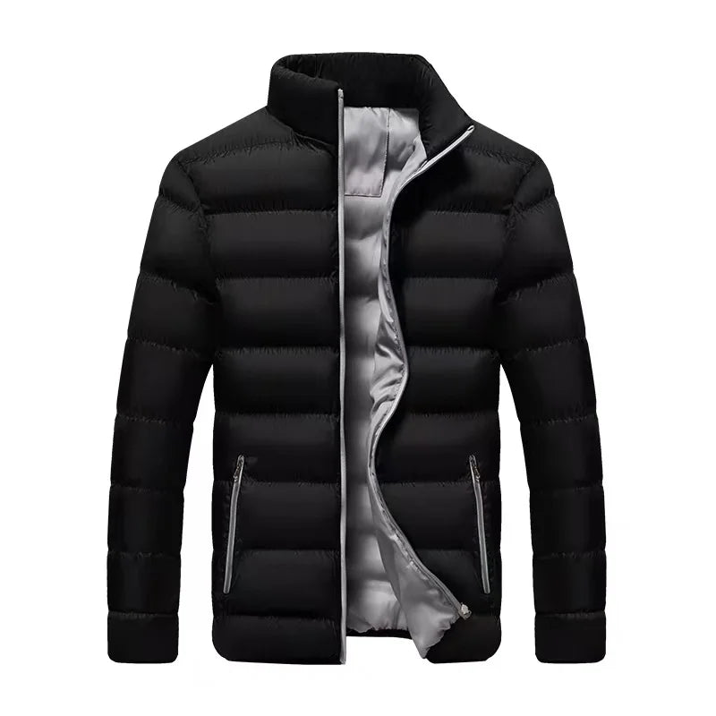 Autumn and winter sweaters for men middle-aged and young standing collar hoodies base shirts trendy tops fleece semi high
