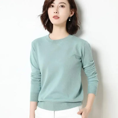 Women Sweaters 2024 O-neck Long Sleeve Autumn Winter Pullovers Fashion Korean Sweaters Bottoming Shirts Slim Knitwear Jumpers