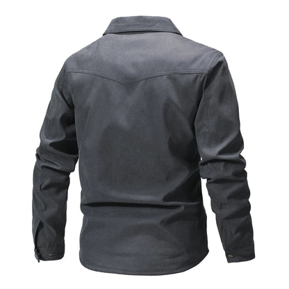 Casual Men's Jacket Men's Jackets Spring Flannel Lined Shirt Coat  Men's Jackets Windproof Western Cowboy Casual Coat