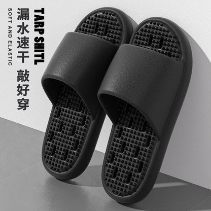 2025New Bathroom slippers for women: Quick-drying, anti-slip, hollowed-out, comfortable to step on, massage for couples, for men - Premium Kiosk