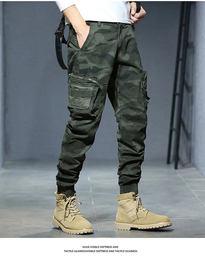 2025 Cargo Joggers Pants Men Casual Hiphop MultiPocket Male Trousers Sweatpants Streetwear Tactical Track KhakiCamouflage Pants - Premium Kiosk