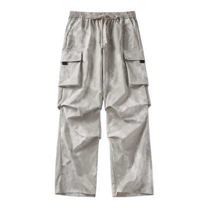 Casual Cargo Pants Man's High Waist Drawstring Baggy Pants Fashion High Street Straight Loose Workwear Trousers Trend Streetwear - Premium Kiosk