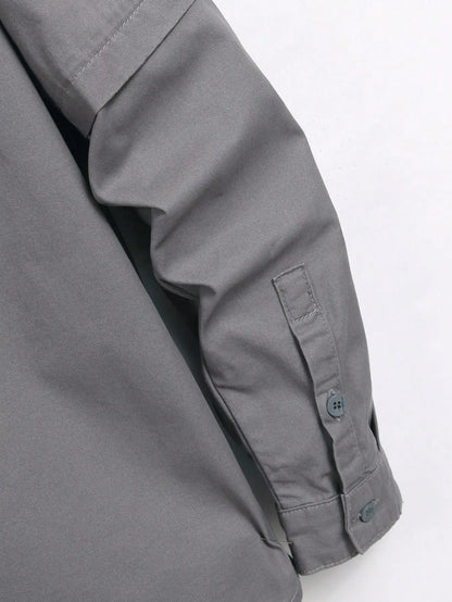 Men's workwear - style shirt for spring and autumn. Tailored fit. For daily casual wear. Trendy and minimalist.