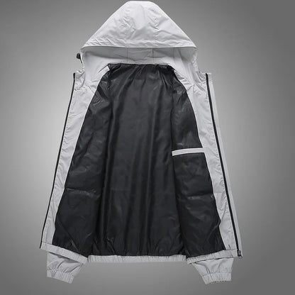 Hooded Jacket Men Autumn Thin Breathable Outdoor Sportwear Windbreaker Hiking Sport Outwear Windproof Hoodies Men's Clothing Top