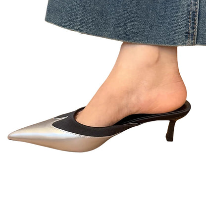 Women Slippers Pointed Toe Sexy Fashion Shoes Elegant Summer Heeled Shoes Woman 2025 Designer Luxury Pumps Dress New Shoes Lady - Premium Kiosk