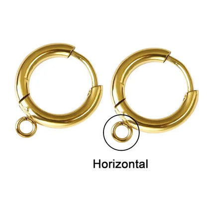 10pcs/lot Stainless Steel DIY Earrings Round Hoop Earring Clasps Fittings Base DIY Jewelry Earrings Making Supplies Finding