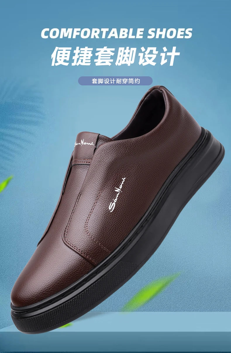 2025 Summer New Mens Loafers Trend Concise Casual Shoes Fashion Urban Leisure Leather Shoes Comfortable Convenient Board Shoes