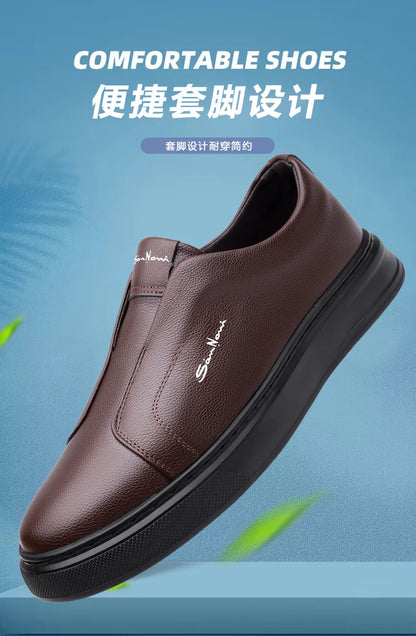 2025 Summer New Mens Loafers Trend Concise Casual Shoes Fashion Urban Leisure Leather Shoes Comfortable Convenient Board Shoes