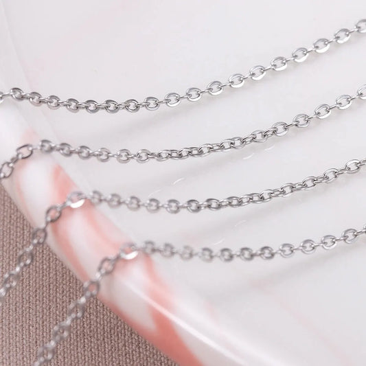 10Meters Stainless Steel Chain O Shape Cross Chains For Necklace Bracelet Jewelry Making DIY Accessories