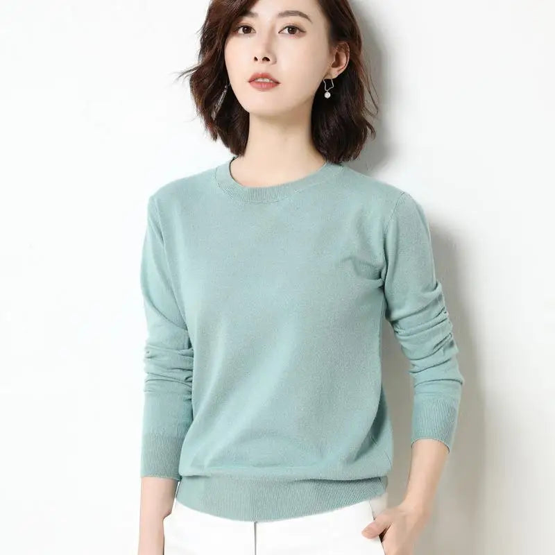 Women Sweaters 2024 O-neck Long Sleeve Autumn Winter Pullovers Fashion Korean Sweaters Bottoming Shirts Slim Knitwear Jumpers