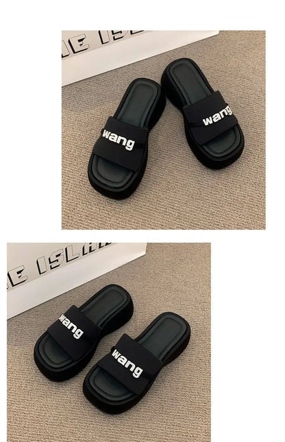 Women's Slippers 2025 New Fashion Comfortable Platform Sandals Concise Outdoor Women‘s Closed Toe Beach Muje Summer Shoes - Premium Kiosk