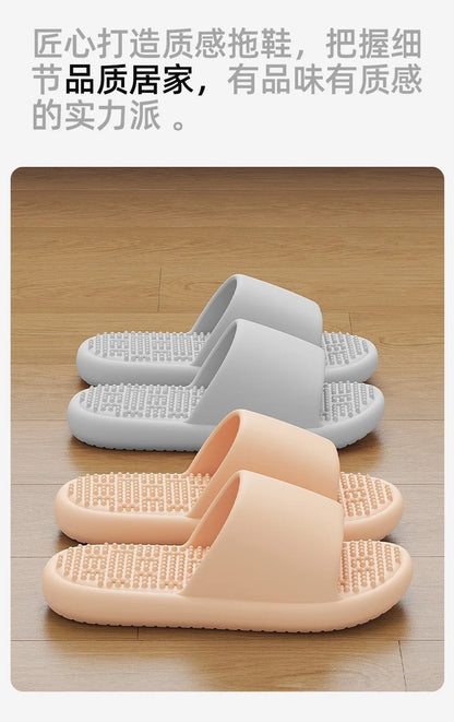 2025New Bathroom slippers for women: Quick-drying, anti-slip, hollowed-out, comfortable to step on, massage for couples, for men - Premium Kiosk