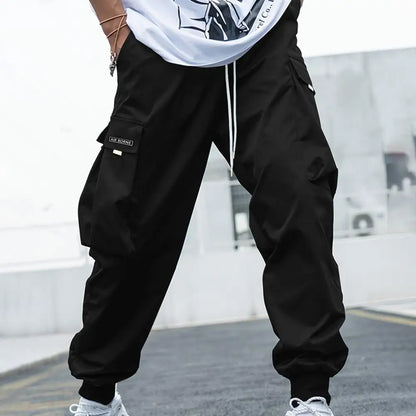 New Cargo Pants Men's Loose Straight Oversize Clothing Solid Grey Versatile Work Wear Black Joggers Hip Hop Casual Male Trousers