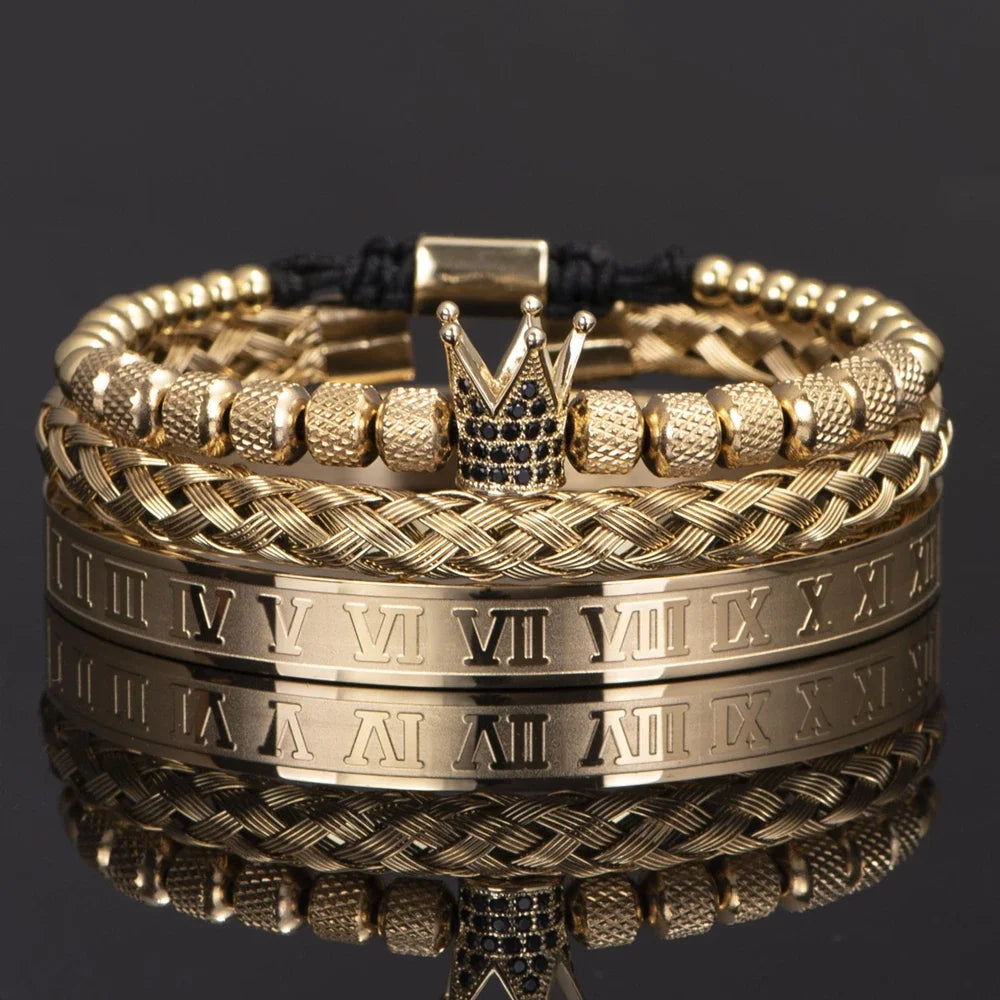 3pcs/set Luxury Set Trendy customized Bracelets wholesale Men Jewelry Bracelets