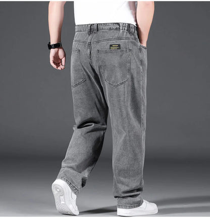 10XL Oversize Wide Legs Jeans Men Soft Cotton Cargo Jeans Plus Size Baggy Men's Trousers Fashion Streetwear Working Jeans Man - Premium Kiosk