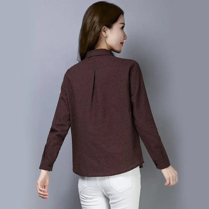 Women's Clothing  2022 Blouses Women Shirt thin Slim creative irregular Button turn-down collar lattice  spring summer leisure