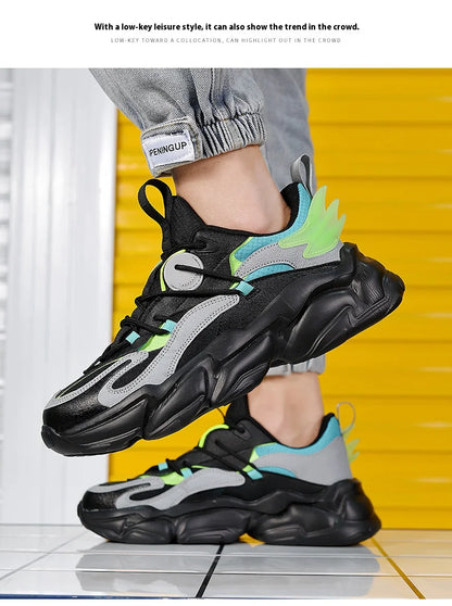 2025 new fashion platform daddy shoes men's ins port fashion shoes male personality popular leisure running shoes