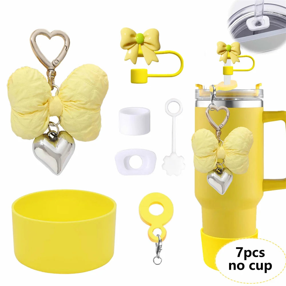 6PCS Cup Accessories Set for Stanley Cup 40oz tumbler with handle Including Silicone Straw Topper and Boot, Spill Proof Stopper