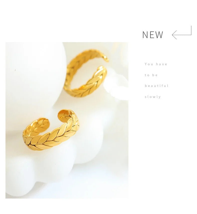 Women's Bracelet Ring Set Retro Style Adjustable Stainless Steel Fashion Versatile Jewelry Accessories