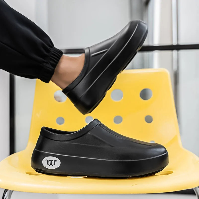 Women's Slippers Are All Season Anti Slip Waterproof Thick Soled Fashionable Simple Rain Boots for Couples Chefs Doctors Nurses - Premium Kiosk