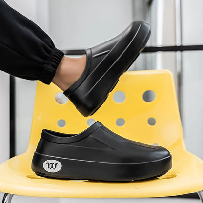 Women's Slippers Are All Season Anti Slip Waterproof Thick Soled Fashionable Simple Rain Boots for Couples Chefs Doctors Nurses - Premium Kiosk