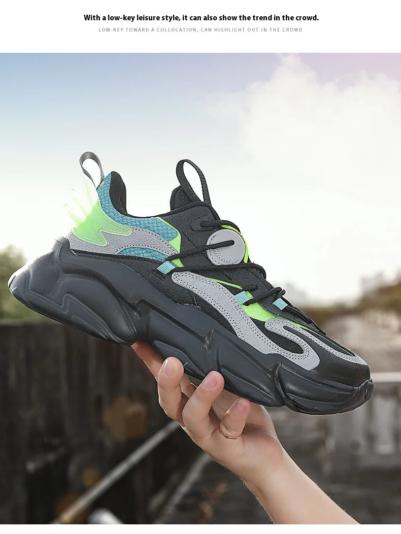 2025 new fashion platform daddy shoes men's ins port fashion shoes male personality popular leisure running shoes