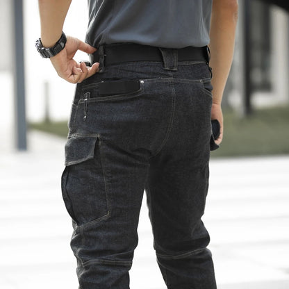 Men's Tactical Jeans Military Denim Cargo Pants Multi-pocket Elastic Casual  Work Trousers Outdoor Combat Training Hiking Pants - Premium Kiosk