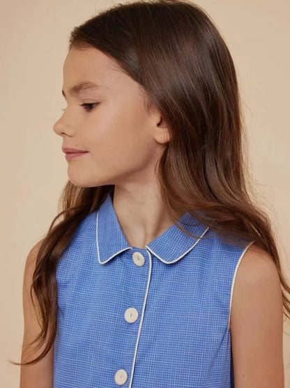 2025 New Kids Clothes Daily Wear Smocked Girls Dress Cotton ChildrenVacation Outfits Summer Casual Green Dresses  Matching