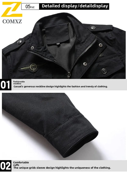 2025 Mens Jacket Fashion Trend Workwear Vintage Coat Winter Warm Windproof Casual Outwear Military jacket pilot