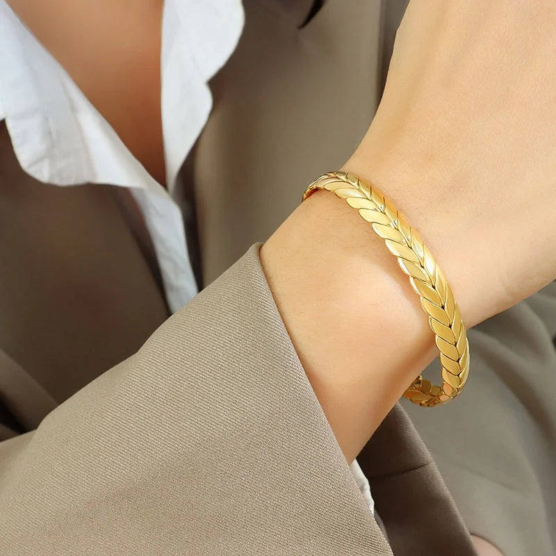 Women's Bracelet Ring Set Retro Style Adjustable Stainless Steel Fashion Versatile Jewelry Accessories