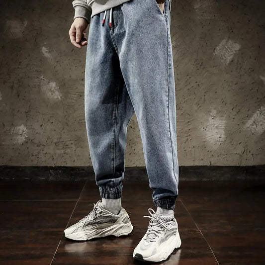 2023 Spring Summer Cotton Jogger Pant Men Pants Harajuku Cargo Jeans Casual Harem Denim Korean Hip Hop Sweatpants Male Trousers - Premium Kiosk