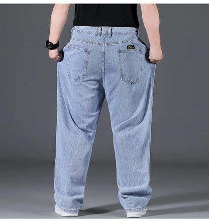 10XL Oversize Wide Legs Jeans Men Soft Cotton Cargo Jeans Plus Size Baggy Men's Trousers Fashion Streetwear Working Jeans Man - Premium Kiosk