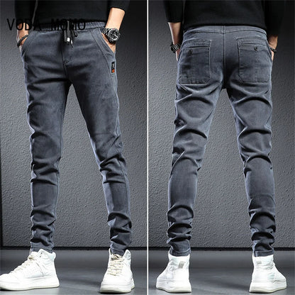 Spring Summer Black Gray Cargo Jeans Men Streetwear Denim Jogger Pants Men Baggy Harem Jean Trousers cargo pants men jeans - Premium Kiosk