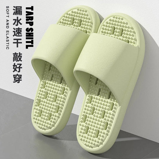 2025New Bathroom slippers for women: Quick-drying, anti-slip, hollowed-out, comfortable to step on, massage for couples, for men - Premium Kiosk