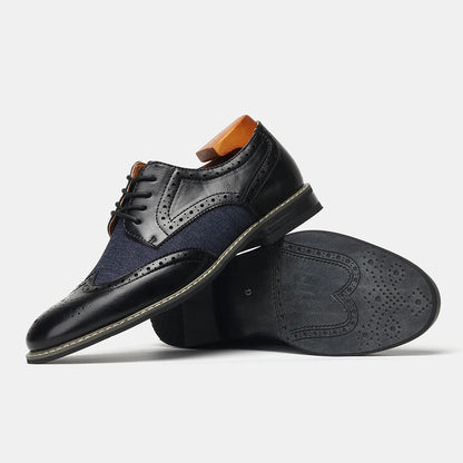 2025 New Brogue Dress Shoes Man Wedding Leather Social Shoe Male
