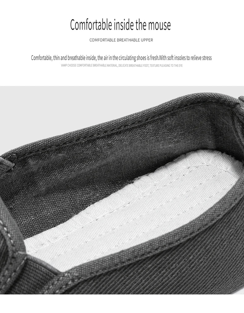 2025 Spring/summer New Style One-piece Dad's Shoes with Soft Sole, Comfortable Flat Bottom Shoes,Canvas Men's Shoes